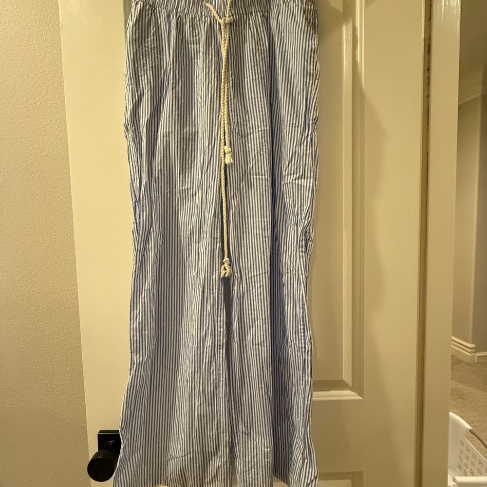 Edikted Blue and White Striped pants.